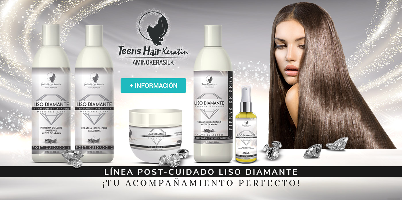 Envases Tratamiento Capilar Línea Post-Cuidado Liso Diamante de Teens Hair Keratin